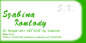 szabina komlody business card